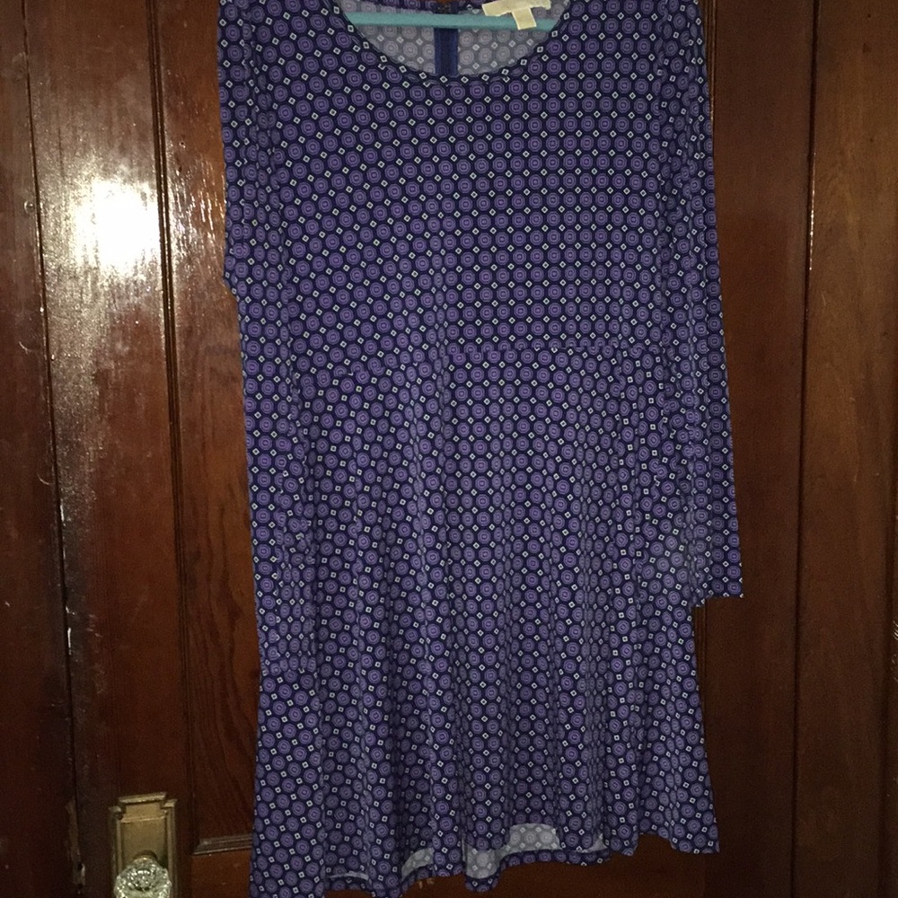Purple geometric long sleeve Michael Kors dress
